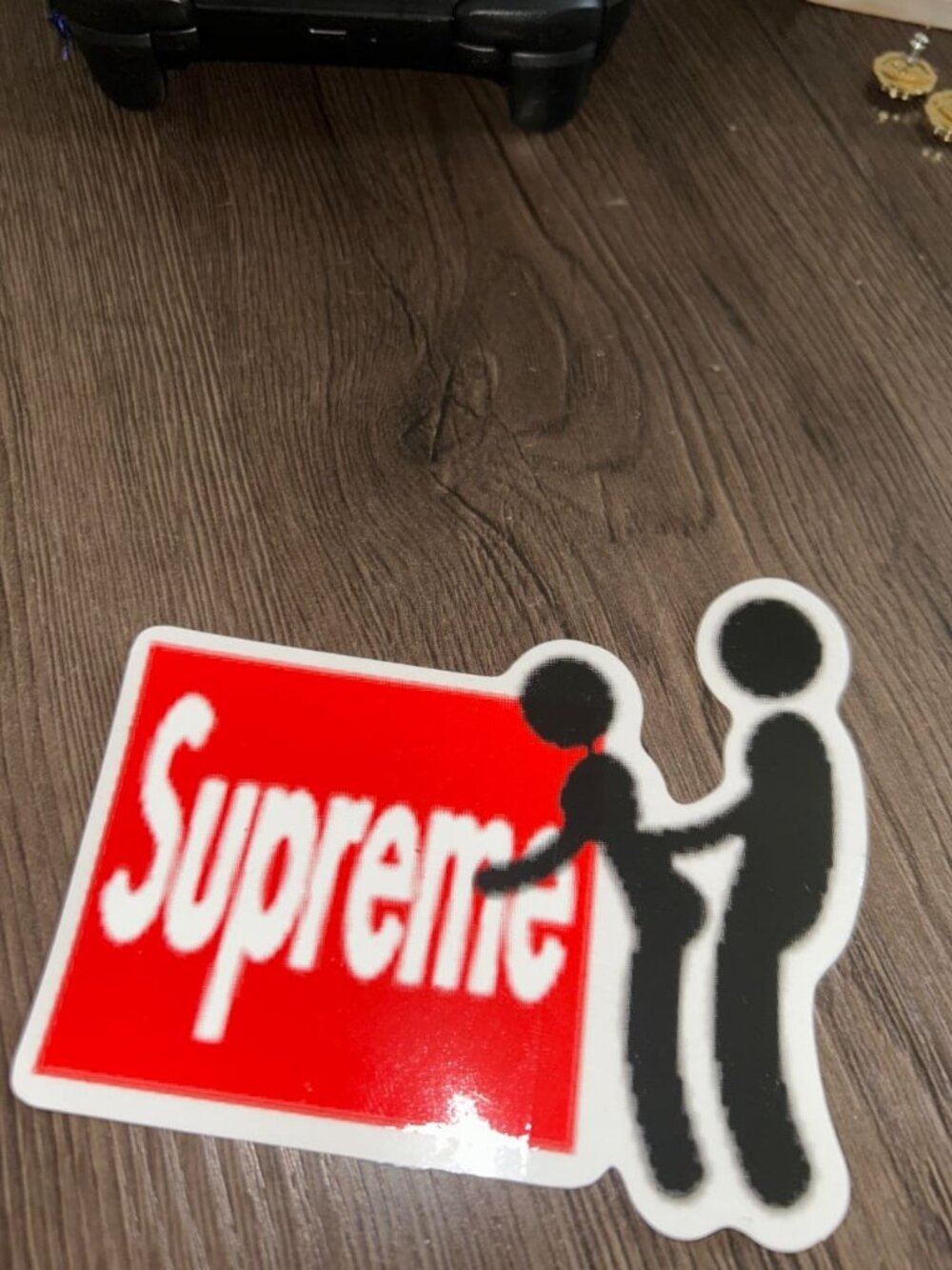 Supreme Box Logo Sticker (Two Figures Graphic) Red/White/Black Brand New